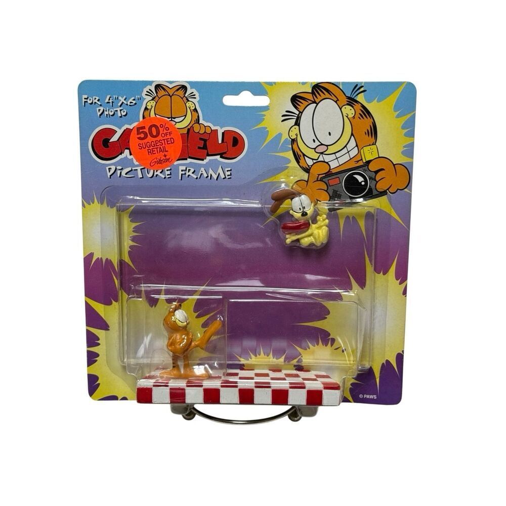 GARFIELD Picture Frame for 4" x 6" Photo - Vintage New Old Stock - Paws